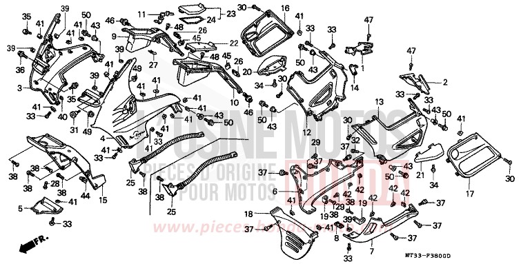 COWL for Pan-European ABS BLACK-Z (NH1ZD) from 1992